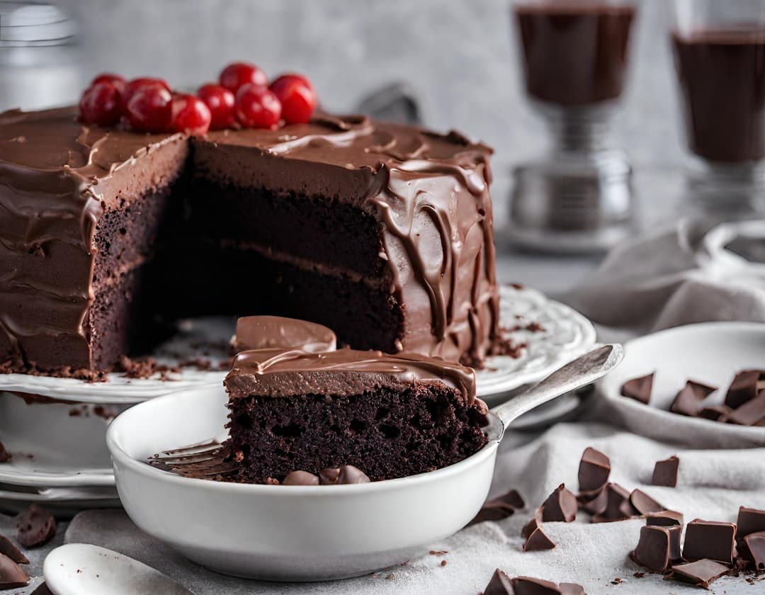 a chocolate cake with a slice taken out of it — Photo by BraggsDiner on Unsplash