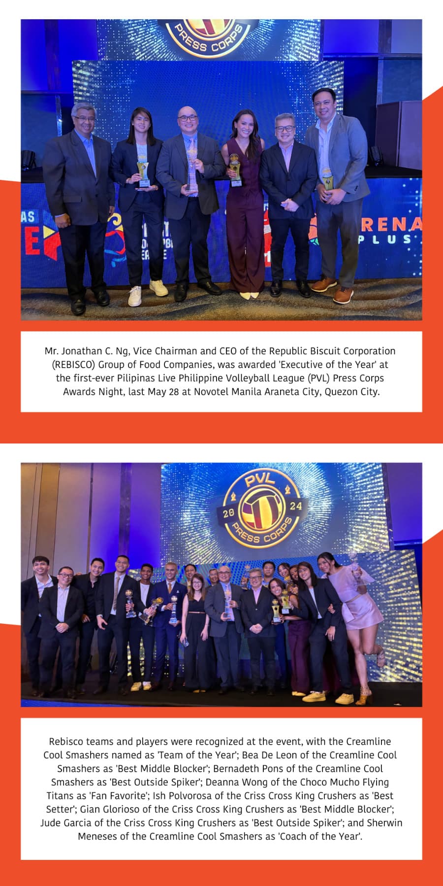  Mr. Jonathan C. Ng is named ‘Executive of the Year’ at the PVL Press Corps Awards Night