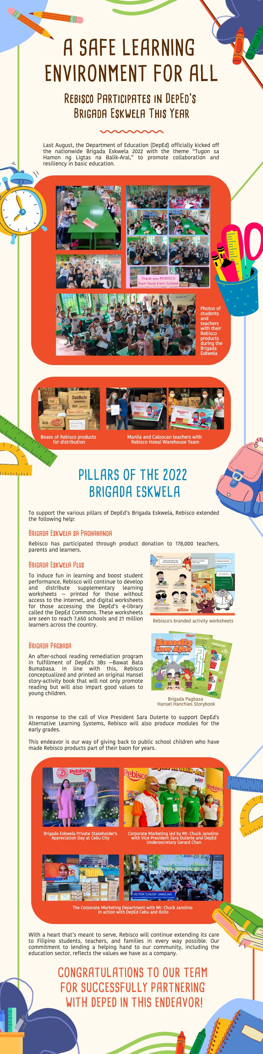 A Safe Learning Environment for All - Rebisco participates in DepEd's Brigada Eskwela this year 