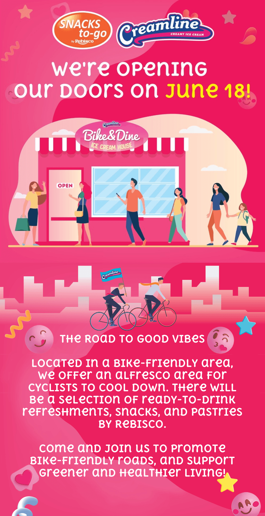 'Snacks To-Go To Open Creamline's Bike & Dine Ice Cream House in Clark, Pampanga Soon! 